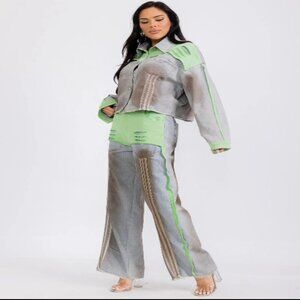 COLORBLOCK DENIM 2PC. SET